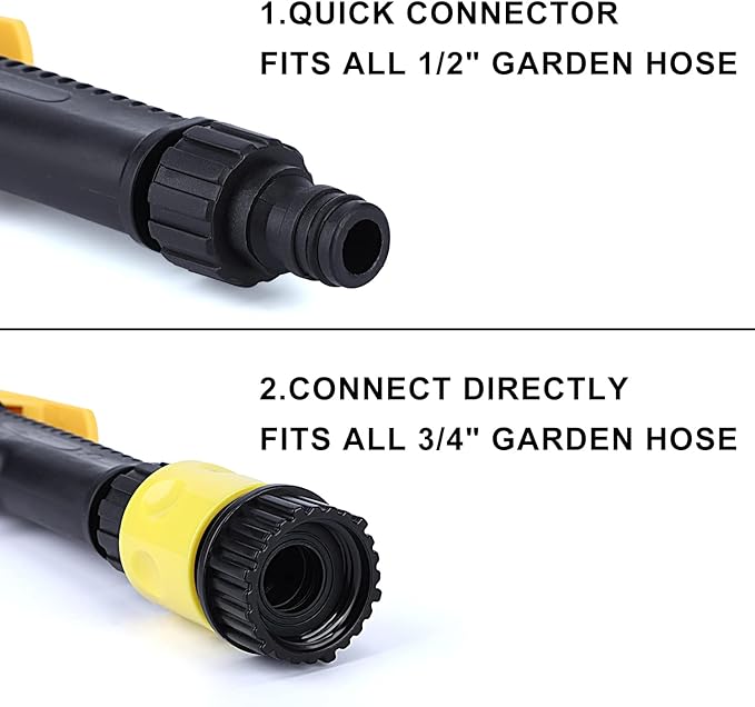 Mist Watering Wand For Hanging Baskets,25 Inch Spray Wand With Adjustable Nozzle, Car Pet Window Cleaning Tool, Great For Watering Seedbeds, Hanging Plants, Deck Plants.(90-degree curved nozzle)