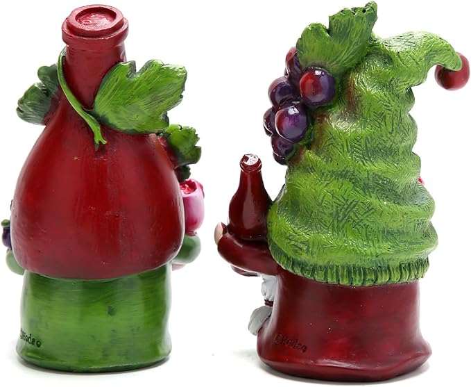 Hodao Red Wine Gnomes Decorations for Home, Home Party Resin Figurines Collectible, Handcrafted Gifts for Wine Enthusiasts, Indoor Outdoor Decor for Dining Tables Kitchen Bar Tabletop Decor