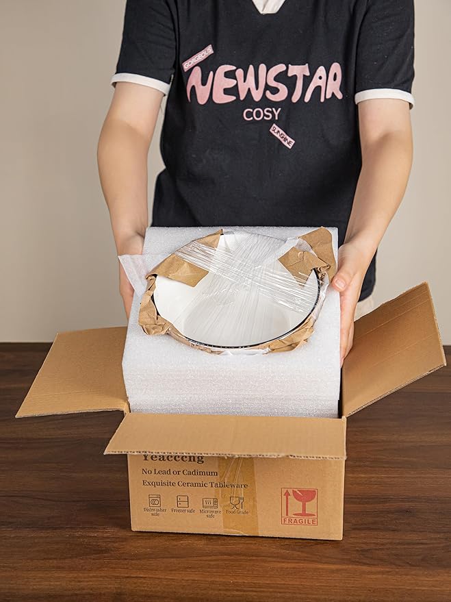 Yeacccng Deep Soup Bowls Set of 3, 46oz Large Cereal Bowls, Large Soup Bowl for Kitchen, 8 inch Diamond Pattern Decorative Bowls, Dishwasher & Microwave Safe, Scratch-Resistant, Lead-Free, Easy Clean