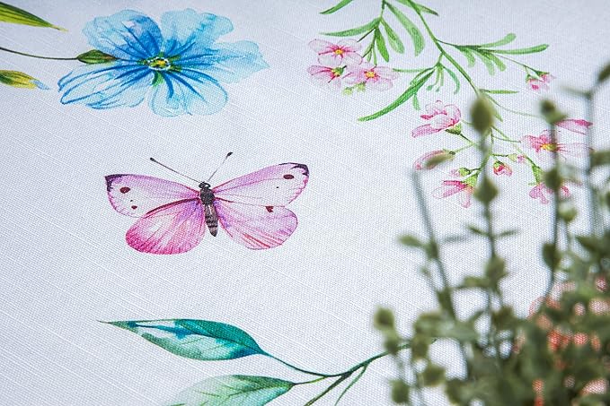 Maison d' Hermine Table Cloth Square Table 100% Cotton 60 x 60 Inches Tablecloth Reusable Decorative Everyday Use for Dining Room, Farmhouse, Home, Party, Festive & Wedding Spring Summer - Just Floral