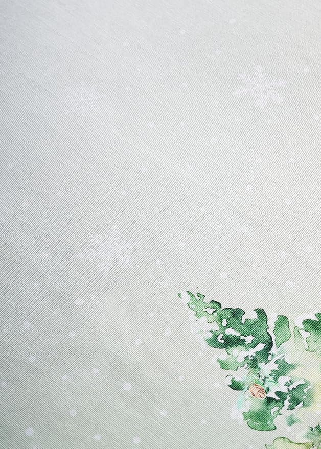 Maison d' Hermine Table Cloth Rectangle Table 100% Cotton 70 x 108 Inches Fall Tablecloth Reusable Everyday Use for Thanksgiving Christmas Decorations Dining Farmhouse Party (Winter Mornings)