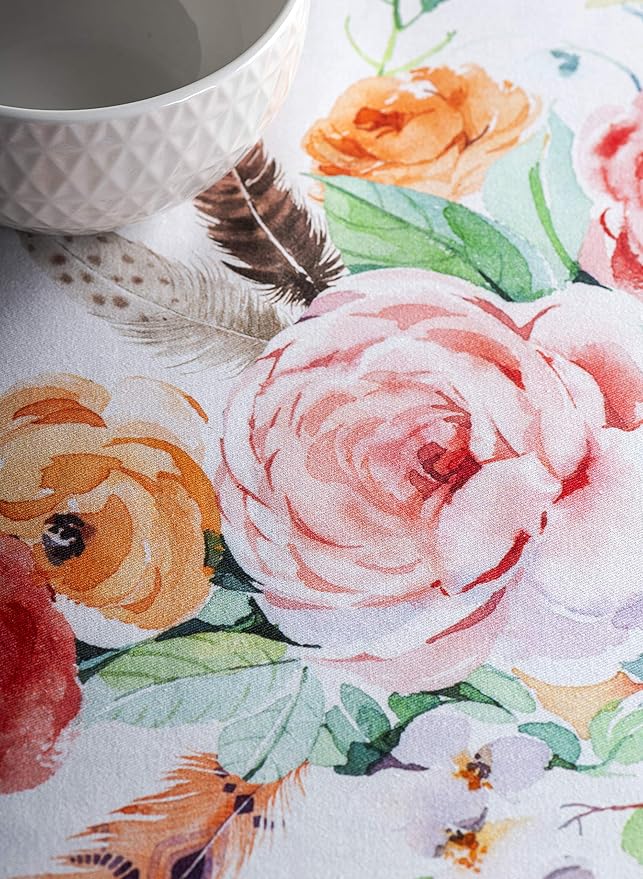 Maison d' Hermine Table Cloth Rectangle Table 100% Cotton 70 x 90 Inches Tablecloth Reusable Decorative for Dining Room, Farmhouse, Home, Party, Festive & Wedding Spring Summer - Ibiza - Beige