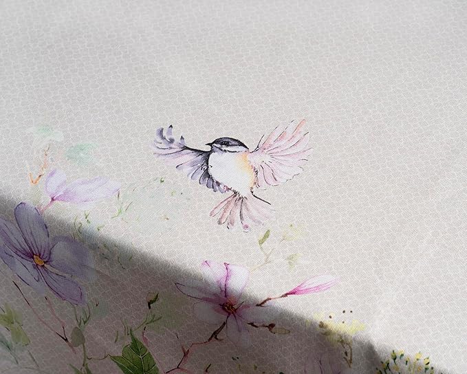 Maison d' Hermine Table Cloth Rectangle Table 100% Cotton 60 x 90 Inches Tablecloth Reusable Decorative for Dining Room, Farmhouse, Home, Party, Festive & Wedding Spring Summer - Magnolia Mornings