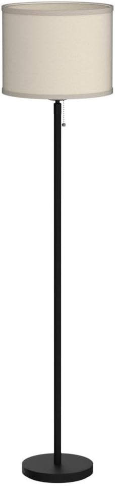 Modern Floor Lamps for Living Room Bedroom, Small Standing Lamp with Lampshade, Simple 58" Tall Lamp, Foot Pedal Switch, Black Floor Lamp for Office/Classroom/Kids Room (Bulbs Not Including)