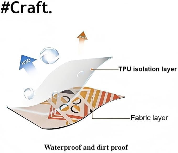 Waterproof Tassels Tablecloth, Bohemian Orange Colorful Table Cloth,White Black,Rectangle for 8 Foot,Fall Summer Dining Table Cover,Mexican,Indoor Outdoor,Farmhouse,Cute Vintage,Cotton