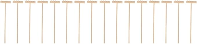 EXCEART 16 Pcs Mini Rake Zen Garden Tool Rake Desktop Zen Decor Zen Sand Rake Miniature Rake Dollhouse Rakes Tabletop Wooden Toys Zen Garden Accessory Juicy Bamboo Beech Child