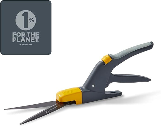 Woodland Tools Co. Heavy Duty Rotating Grass Shears – 180° Adjustable Carbon Steel Blades, Ergonomic Comfort Grip, Ideal for Precise Lawn Trimming