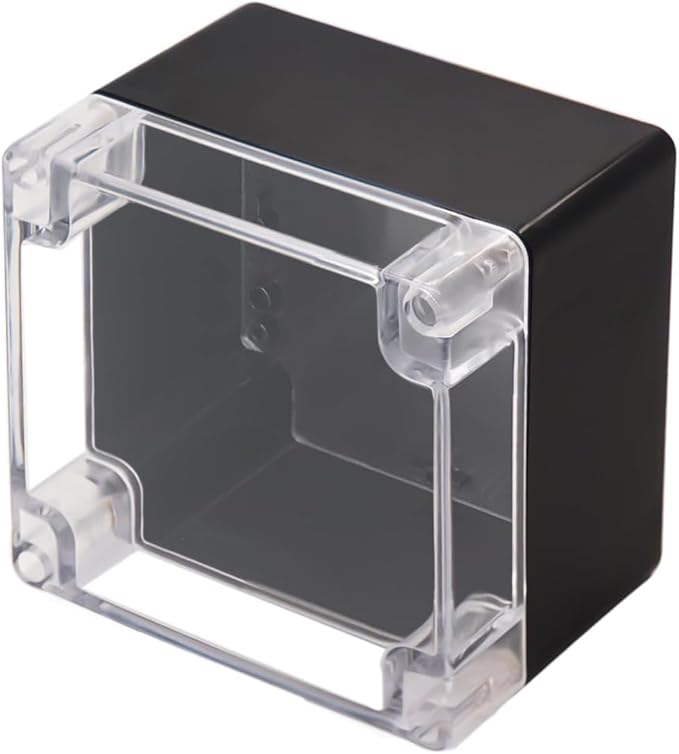 Project Box IP65 Waterproof Junction Box ABS Plastic Black Electrical Boxes DIY Electronic Project Case Power Enclosure Clear Cover 4.72"x4.72"x3.54"