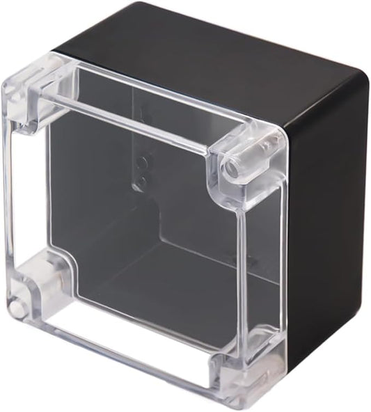 Project Box IP65 Waterproof Junction Box ABS Plastic Black Electrical Boxes DIY Electronic Project Case Power Enclosure Clear Cover 4.72"x4.72"x3.54"