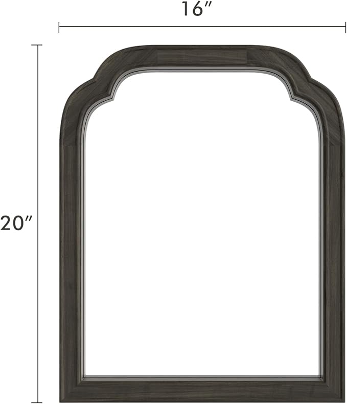 HOMECOOKIN Wood Bathroom Mirrors for Wall Mounted, 16" x 20" Rustic Wood Frame Wall Mirrors Decorative for Living Room or Bedroom Vanity Mirror (Black) B