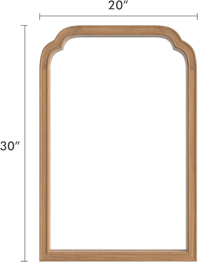 HOMECOOKIN Wood Bathroom Mirrors for Wall Mounted, 20" x 30" Rustic Wood Frame Wall Mirrors Decorative for Living Room or Bedroom Vanity Mirror (DH) B