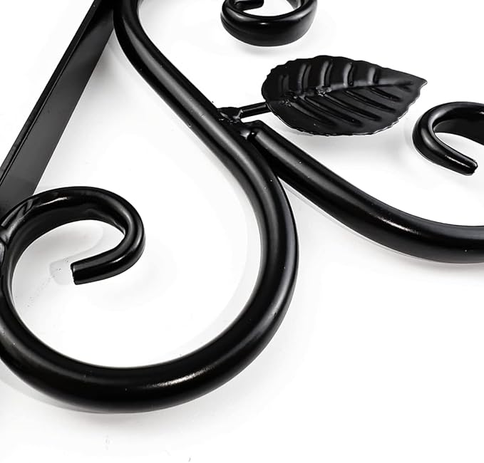 NSBELL 4PCS Plants Hangers Outdoor Indoor Decor, Wall Hooks for Hanging Plant Bracket, Plant Hooks for Bird Feeder, Wind Chime, Lights, Lanterns (Black-4PCS)