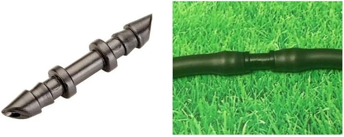 (100 PACK) - Barbed 1/4"-Inch Drip Coupling Fitting (fits 0.140/0.170 ID) 2-Way Connector, Premium Quality Drip Irrigation Tubing Connector Fitting (Coupling)