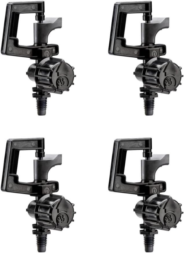 Rain Bird RS4PKSX Drip Irrigation 10-32 Threaded "C" Frame Rotary Sprinkler, 360° Full Circle Pattern, 0 - 13' Spray Distance, 4-Pack