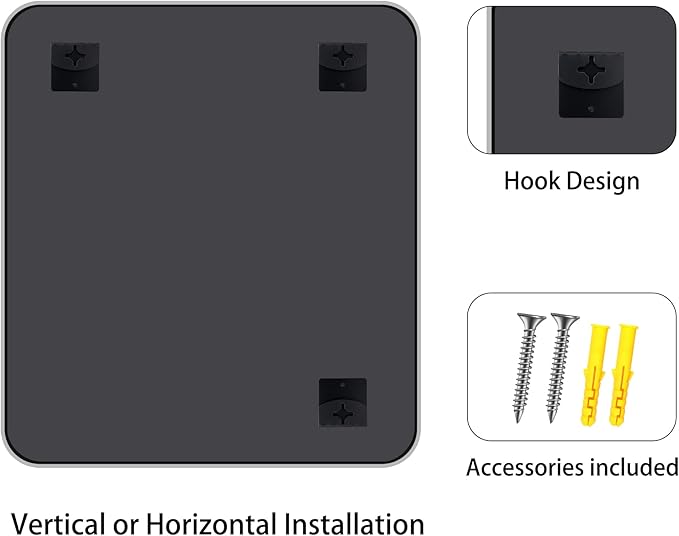 FORBATH 40x36 Inch Silver Bathroom Mirror for Over Sink, Large Rectangular Wall Mirror with Metal Frame, Rounded Corners for Bathroom, Bedroom, Entryway Decor (Horizontal or Vertical)