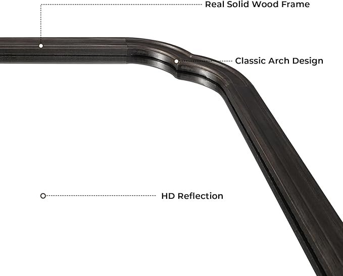 HOMECOOKIN Wood Bathroom Mirrors for Wall Mounted, 30" x 40" Rustic Wood Frame Wall Mirrors Decorative for Living Room or Bedroom Vanity Mirror (BK) B