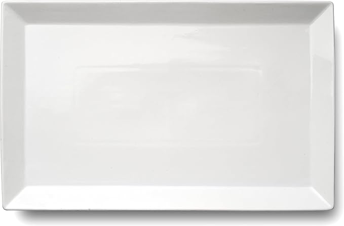 MIECOO Large Serving Platter, 18.5" x 11.5" White Serving Tray, Rectangular Porcelain Plate for Party, Wedding, Birthday, Entertaining, Food, Appetizer, Fruit, Sushi, Dessert