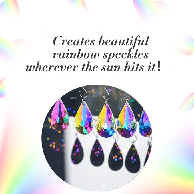 10 Pack Colorful Crystal Prisms Suncatcher,Sun Shine Catcher Rainbow Pendants,Crystals Prisms for Windows,Glass Hanging Decor for Home Garden Wedding DIY Ornament