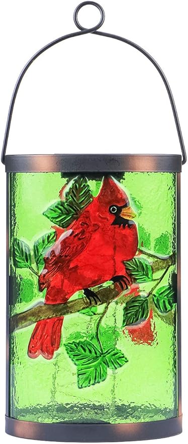 Hanging Solar Lantern Outdoor Decorative Waterproof LED Solar Cardinal Lights Tabletop Lamp for Outdoor Patio Garden