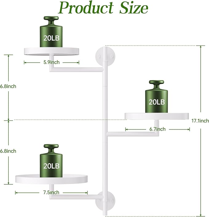 WIndow Rotating Plant Stand Shelf Indoor Black Metal Floating Shelves 3-Tier Wall Mount Plant Holders for Living Room Wall Planter Modern Home Decor for Gardening