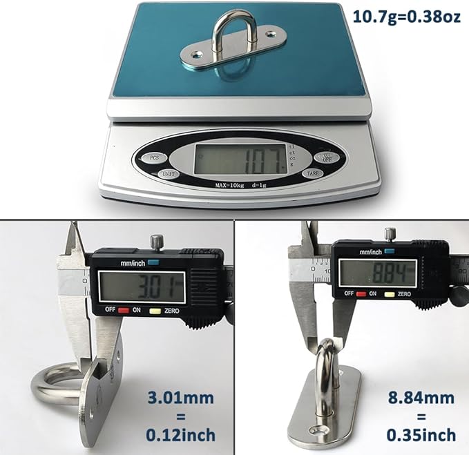 SAYAYO 6 PCS Pad Eye Plate Hooks U Ceiling Hook for Hanging Plants Outdoor Lights Swing Suspension Marine Hardware Staple Hook Loop with Screws Stainless Steel Wall Mount (Brushed Nickel