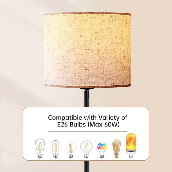 Modern Floor Lamps for Living Room Bedroom, Small Standing Lamp with Lampshade, Simple 58" Tall Lamp, Foot Pedal Switch, Black Floor Lamp for Office/Classroom/Kids Room (Bulbs Not Including)