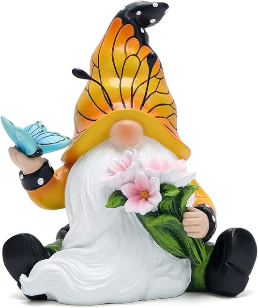 Hodao Spring Butterfly Gnomes Decorations Butterfly Gnomes Ornaments Scandinavian Tomte Elf Decor Summer Butterfly Gnomes Figurines for Outdoor Garden Decor Birthday Gifts for Mom, Women, Grandma