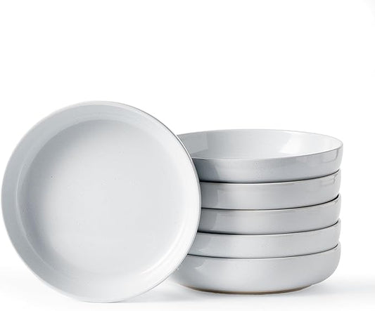 famiware Milkyway 33 oz Bowl Set, Pasta Bowls Set of 6, Salad Bowls Perfect for Your Friend for Housewarming, Thanksgiving, Christmas, Light Gray