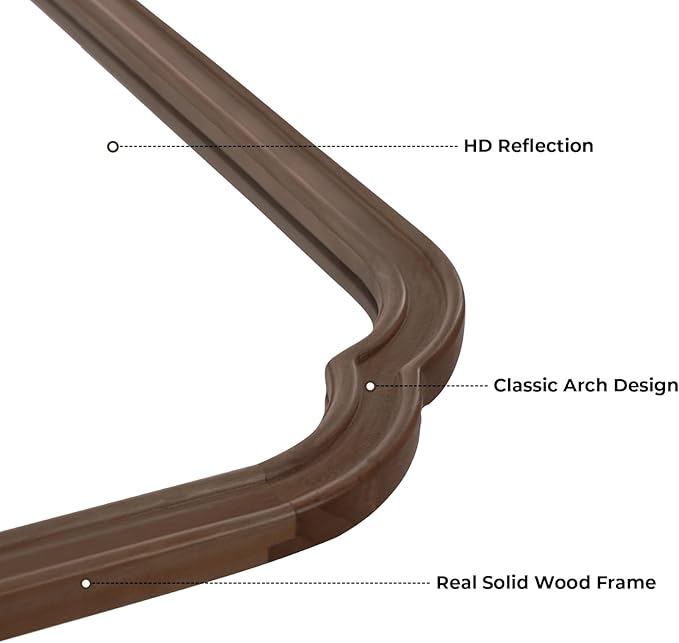 HOMECOOKIN Wood Bathroom Mirrors for Wall Mounted, 30" x 40" Rustic Wood Frame Wall Mirrors Decorative for Living Room or Bedroom Vanity Mirror (WN) B