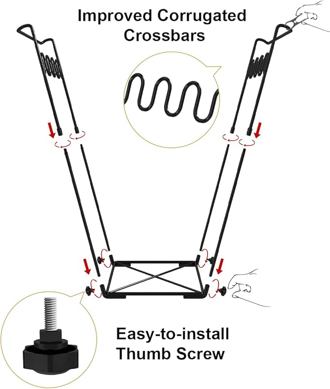 Outdoor Garden Trash Bag Holder Frame - Leaf Bag Support Stand Multi-Use Metal Garbage Bag Holder Holds 30-45 Gallons Bag for Camping Leaves, Gardening Party, Yard Weeding (Matte Black)