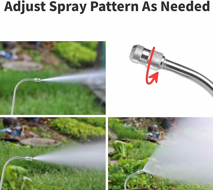 Mist Watering Wand For Hanging Baskets,25 Inch Spray Wand With Adjustable Nozzle, Car Pet Window Cleaning Tool, Great For Watering Seedbeds, Hanging Plants, Deck Plants.（90-degree curved nozzle）