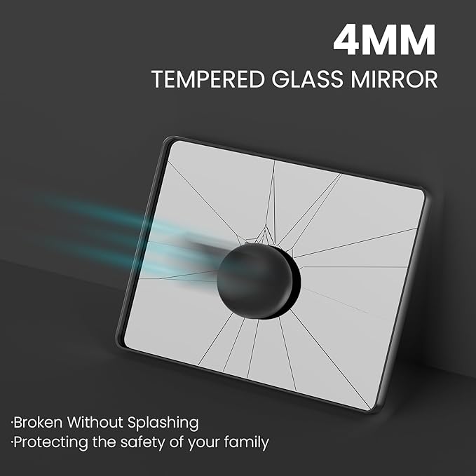 Brushed Nickel Bathroom Mirror 55x30 Inch, Brushed Silver Metal Frame Mirror Wall Mounted, Rounded Rectangle Bathroom Vanity Mirror, Tempered Glass, Anti-Rust, Horizontal/Vertical