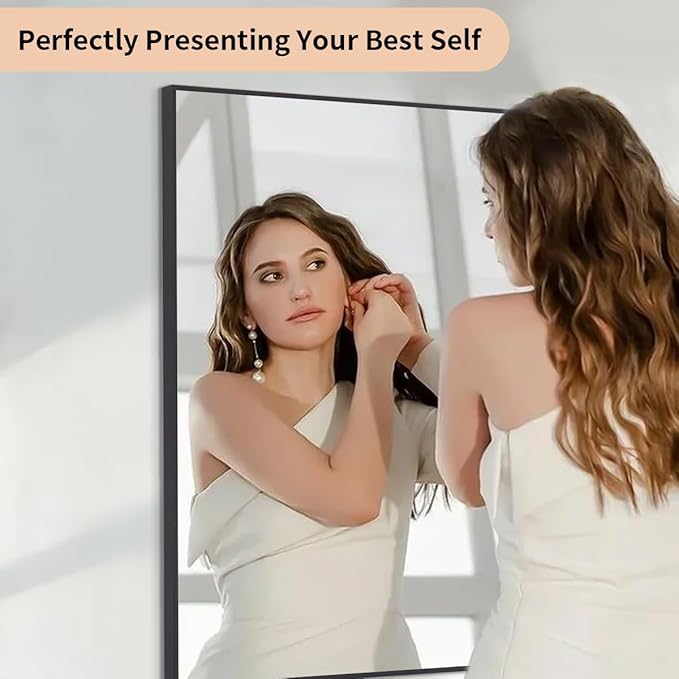 Koonmi Black Mirrors for Wall, 36x60 Inch Bathroom Mirror, Rectangular Wall Mirror for Living Room Bedroom Bathroom, Hangs Horizontally or Vertically