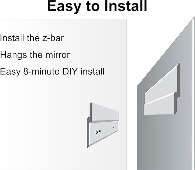 Ruomeng Wall Mirror Beveled Edge Frameless Mirror 20” x 28“ Wall Mounted Mirror for Bathroom Vanity and Entryway