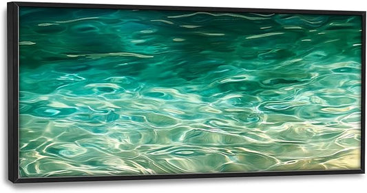 Lovira Green Water Wave Large Wall Art Spring Nature Landscape Scenery Canvas Wall Decor Pictures Prints Painting Framed Artwork Home Decorations for Living Room Bedroom Bathroom Office 30"x60"