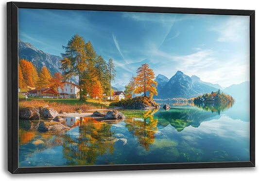 Lovira Lake Landscape Large Wall Art Nature Scenery Canvas Wall Decor Pictures Prints Painting Framed Modern Artwork for Living Room Bedroom Bathroom Kitchen Office 24"x36"