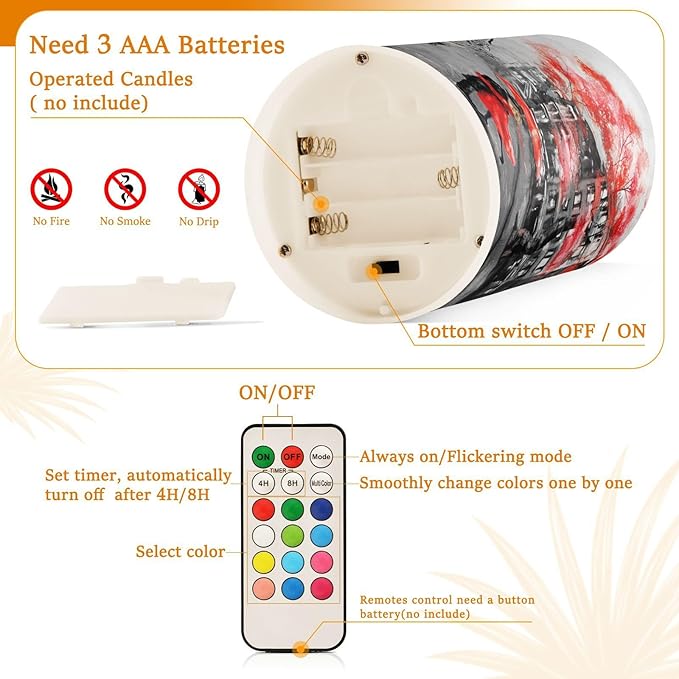 ALAZA France Paris Eiffel Tower Flickering Flameless Candles Valentines Day Battery Operated with Remote Timer,Tea Light Candles LED Pillar Votive Candles Set of 2 for Outdoor Indoor Decorations