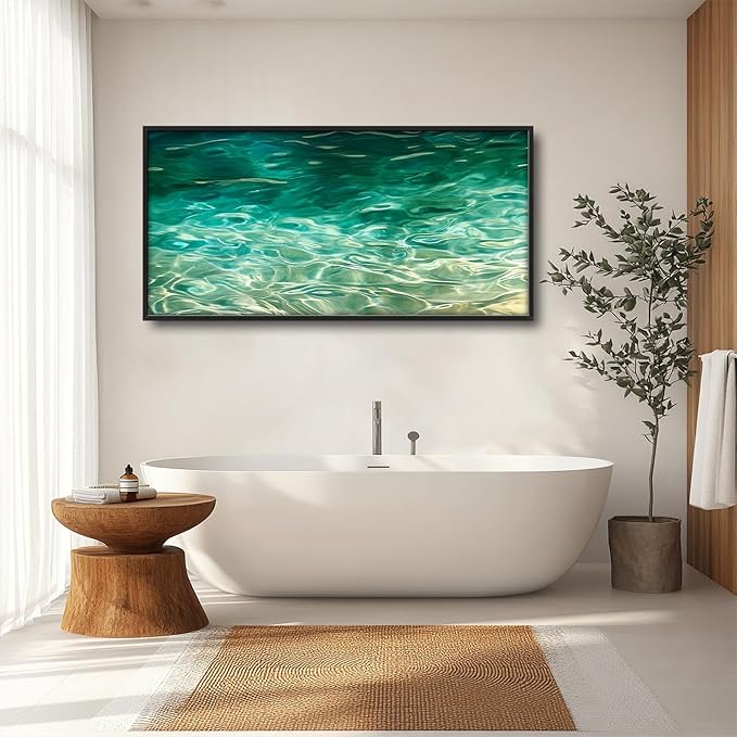 Lovira Green Water Wave Large Wall Art Spring Nature Landscape Scenery Canvas Wall Decor Pictures Prints Painting Framed Artwork Home Decorations for Living Room Bedroom Bathroom Office 30"x60"
