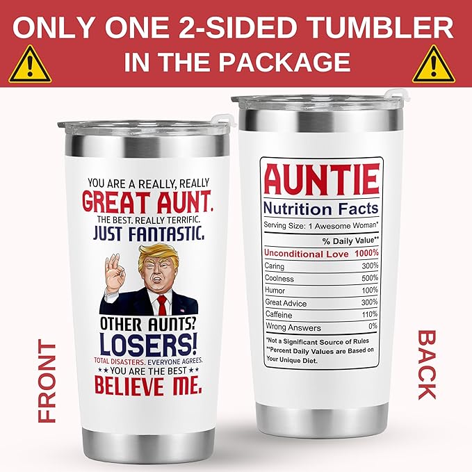 Aunt Gifts - Aunt Gifts from Niece, Nephew - Gifts for Aunt, Auntie Gifts - Aunt Birthday Gift, Valentines Day Gifts for Aunt, Mothers Day Gifts for Aunt - Gifts for New Aunt - 20 Oz Tumbler