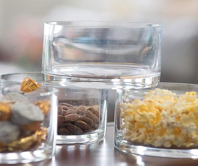 Large Glass Salad Bowl - Microwave & Dishwasher Safe - Centerpiece Serving Bowl - Mixing and Serving Dish - Clear Borosilicate Glass Fruit Bowl and Trifle Bowl, 100oz.