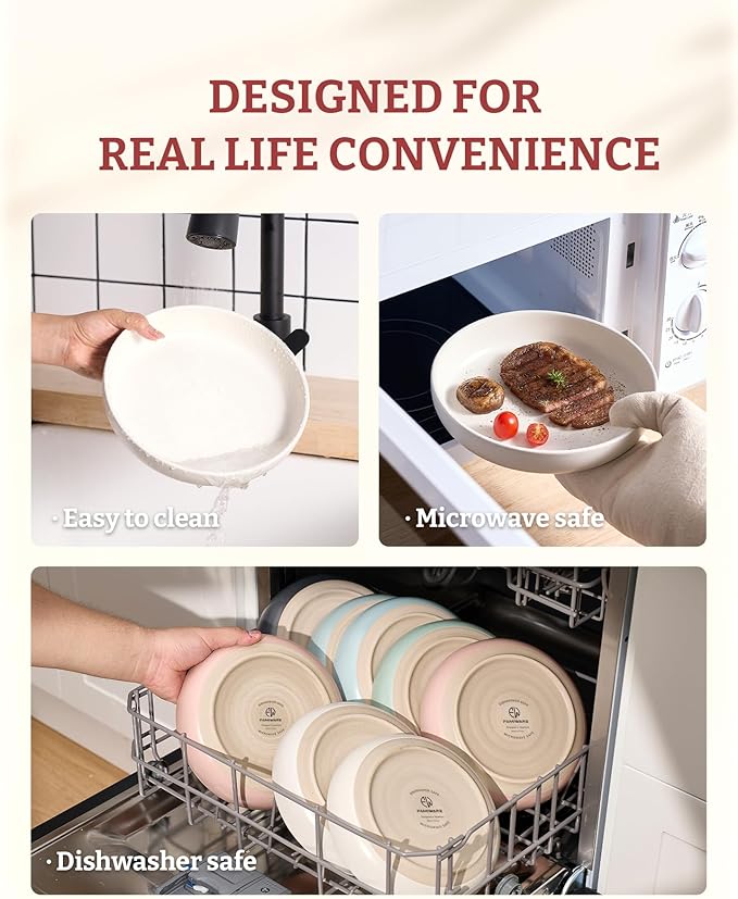 famiware Milkyway 33 oz Bowl Set, Pasta Bowls Set of 6, Salad Bowls Perfect for Your Friend for Housewarming, Thanksgiving, Christmas, Matte White