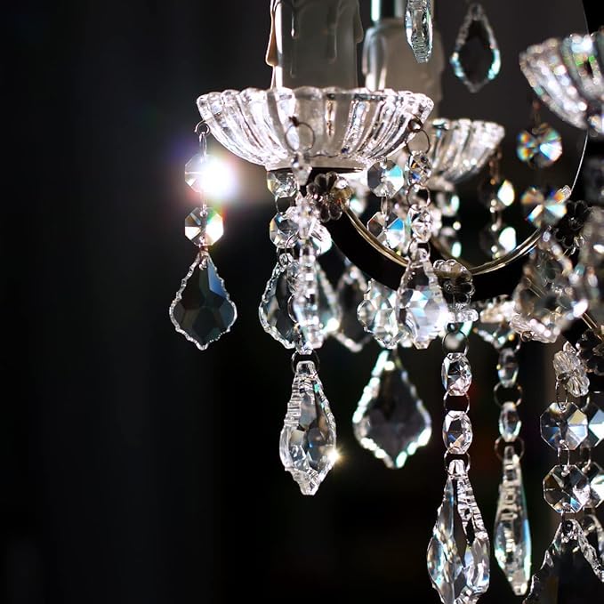 Maple Leaf 20pcs Crystal Chandelier Prisms Replacement Pendant Parts, 38mm Hanging Crystals Beads for Chandelier Wedding Decoration Clear