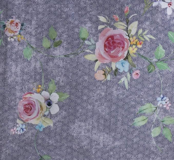 Maison d' Hermine Table Cloth Rectangle Table 100% Cotton 60 x 108 Inches Tablecloth for Dining Room, Farmhouse, Home, Party, Festive & Wedding Spring Summer - Sweet Rose Lavender - Country Garden