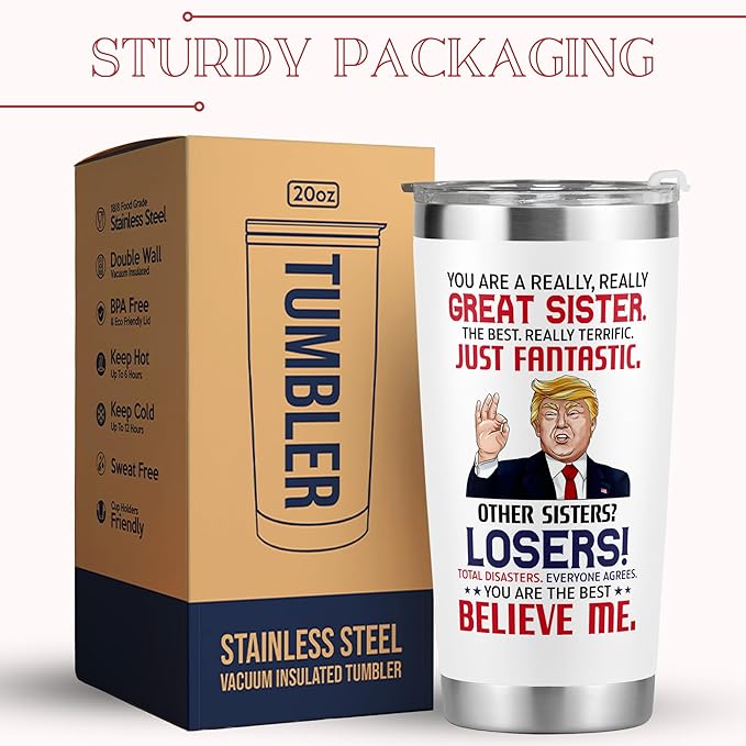 Gifts for Sister - Sister Gifts from Sister, Brother - Birthday Gifts for Sister, Sister Birthday Gifts from Sister, Christmas Gifts for Sister, Sister Christmas Gifts for Women - 20 Oz Tumbler