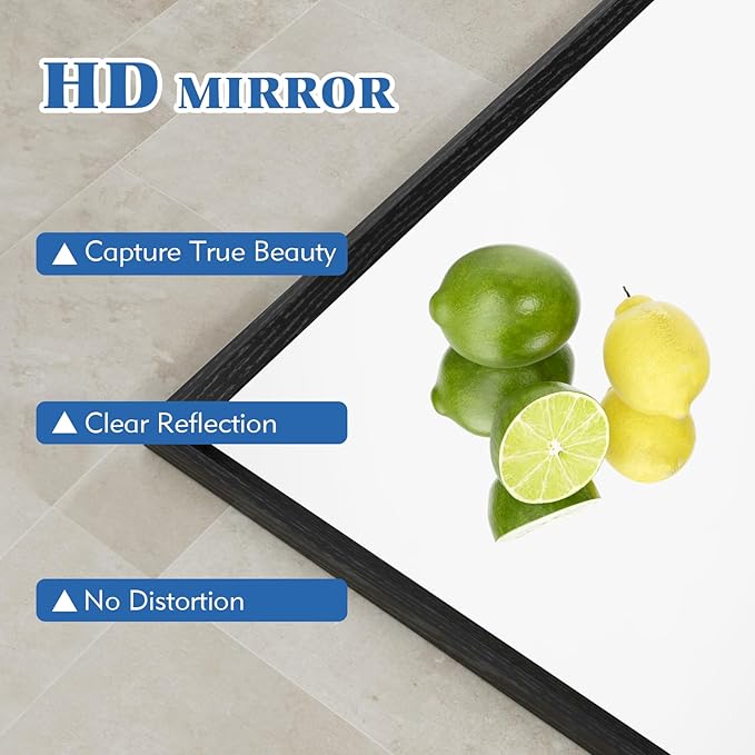 Rectangle Bathroom Mirror 55x30 Inch, Matte Black Framed, 4MM Tempered Glass, Anti-Rust, Wall-Mount Vanity Mirror for Bathroom & Bedroom, Hangs Horizontally or Vertically