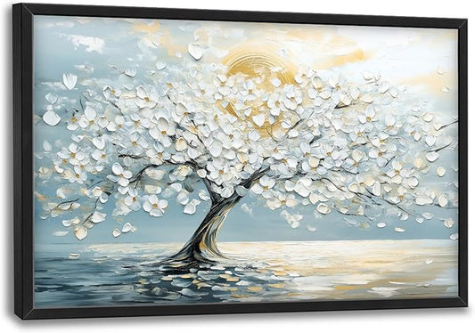 Lovira Tree Large Wall Art Canvas Wall Decor Pictures Prints Painting Framed Artwork for Living Room Bedroom Bathroom Kitchen Office 24"x36"