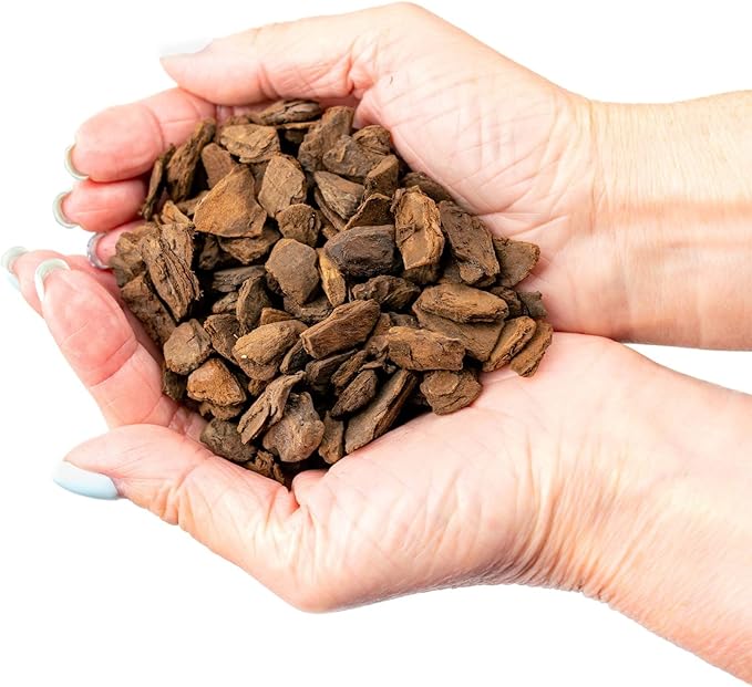 New Zealand Pinus Radiata Bark - Organic Hand Mixed New Zealand Orchiata Pine Bark for Orchids - Medium Chips 9-12mm - 5 Quart Bag