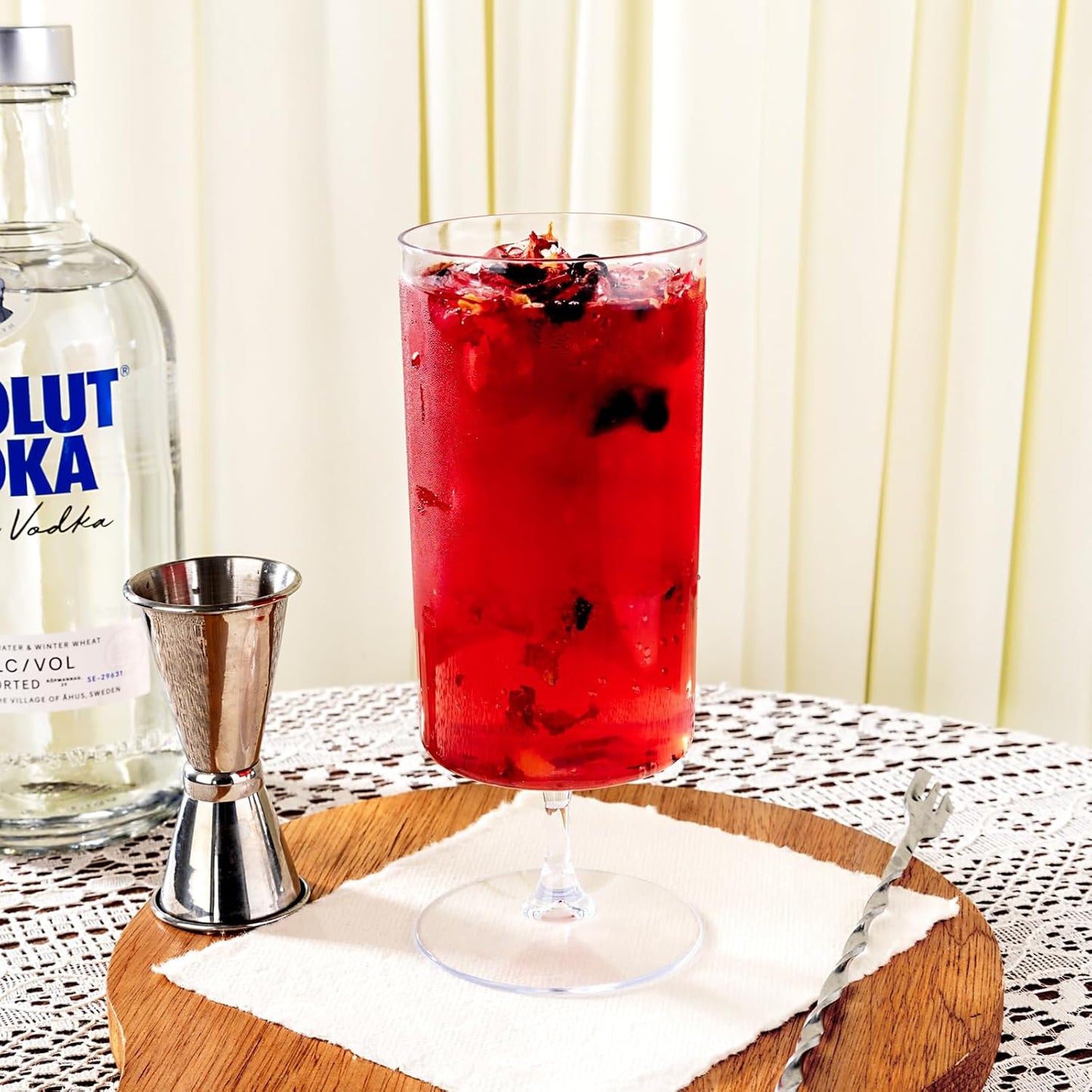 Ciaell 12 Pack Clear Plastic Wine Goblets - 14 Oz Plastic Wine Glasses with Short Stem - Disposable Water Drinking Cups for Juice, Cocktail, Wine, Party