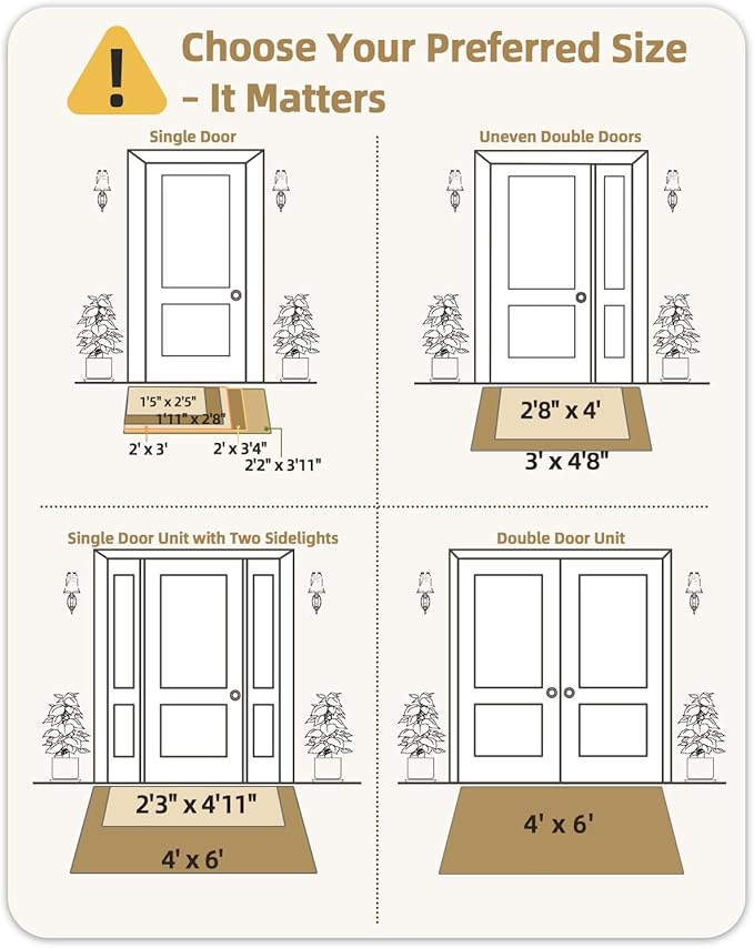 Color&Geometry Door Mat 36"x56", Front Door Mat Indoor Rugs for Entryway, Non Slip Washable Low-Profile Inside Doormat, Entry Mat Entry Rug Door Mats Indoor Entrance, Light Grey (Rolled-up NO Creases)