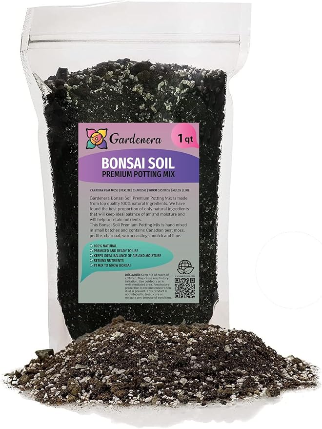 Professional Bonsai Soil Potting Mix - Optimal Balance for Healthy Bonsai Growth and Nutrient Retention - 1 Quart